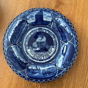 Blue & White Staffordshire Plate